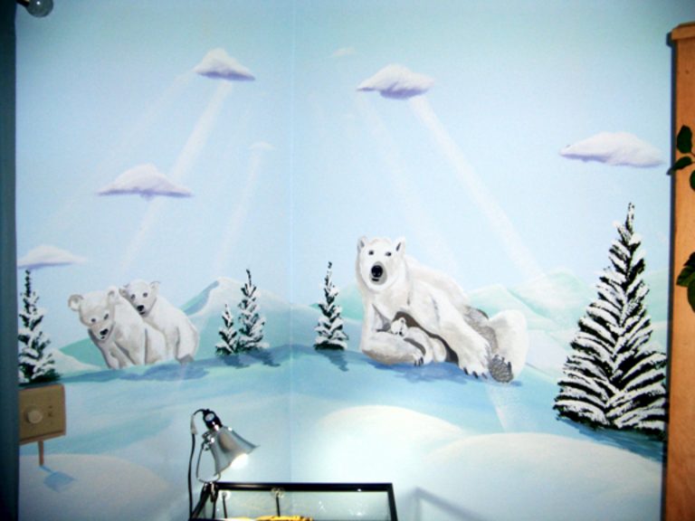 Polar bears kids mural