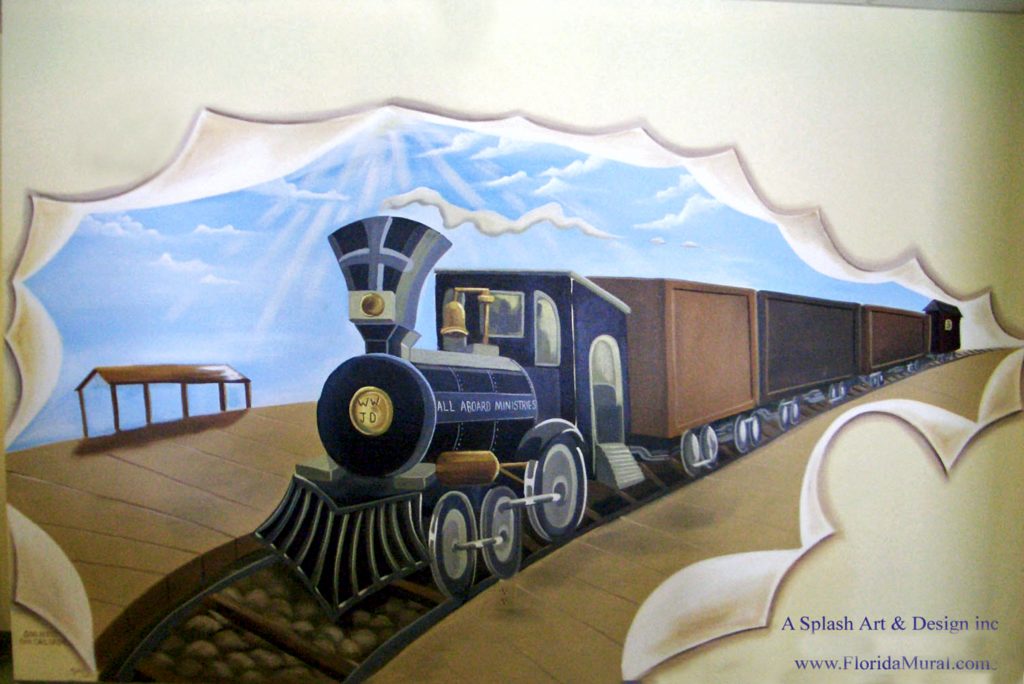 Train Church Wall Mural