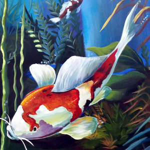 orange and white coix fish