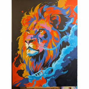 colorful lion painting Dominus