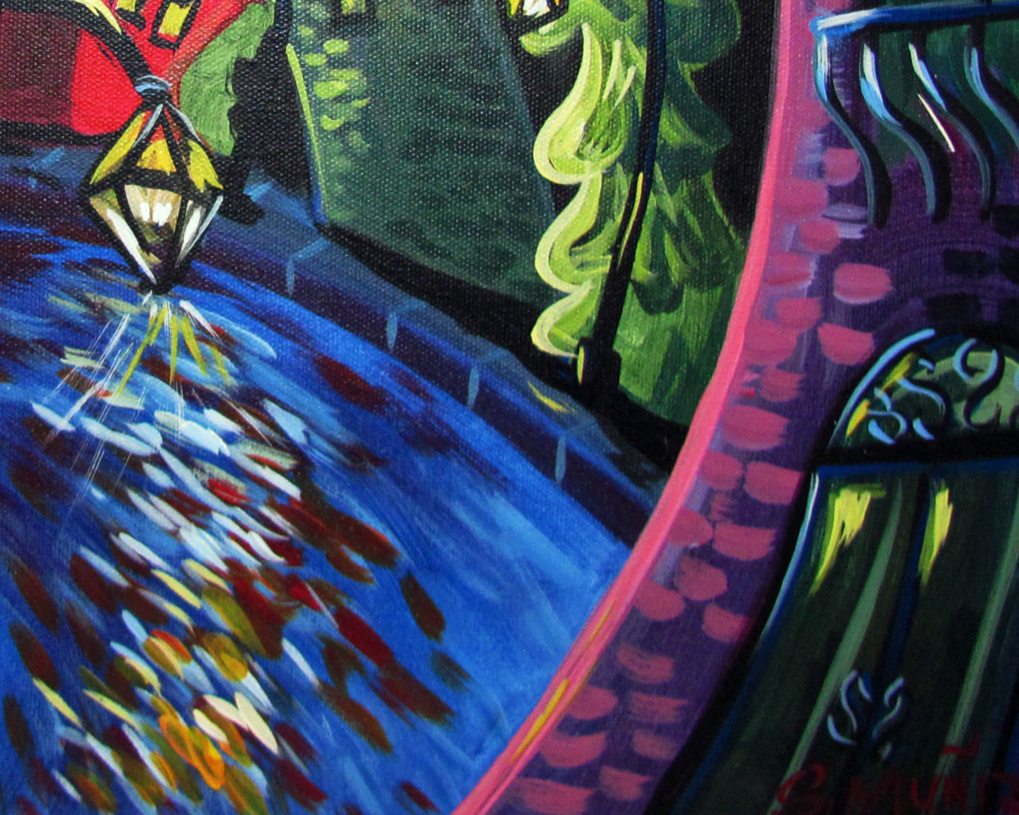 Abstract Cityscape Wall Art – Swaying Buildings Midnight Welcome