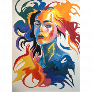 Colorful Abstract Portrait Painting – “Chromatic Yearning”